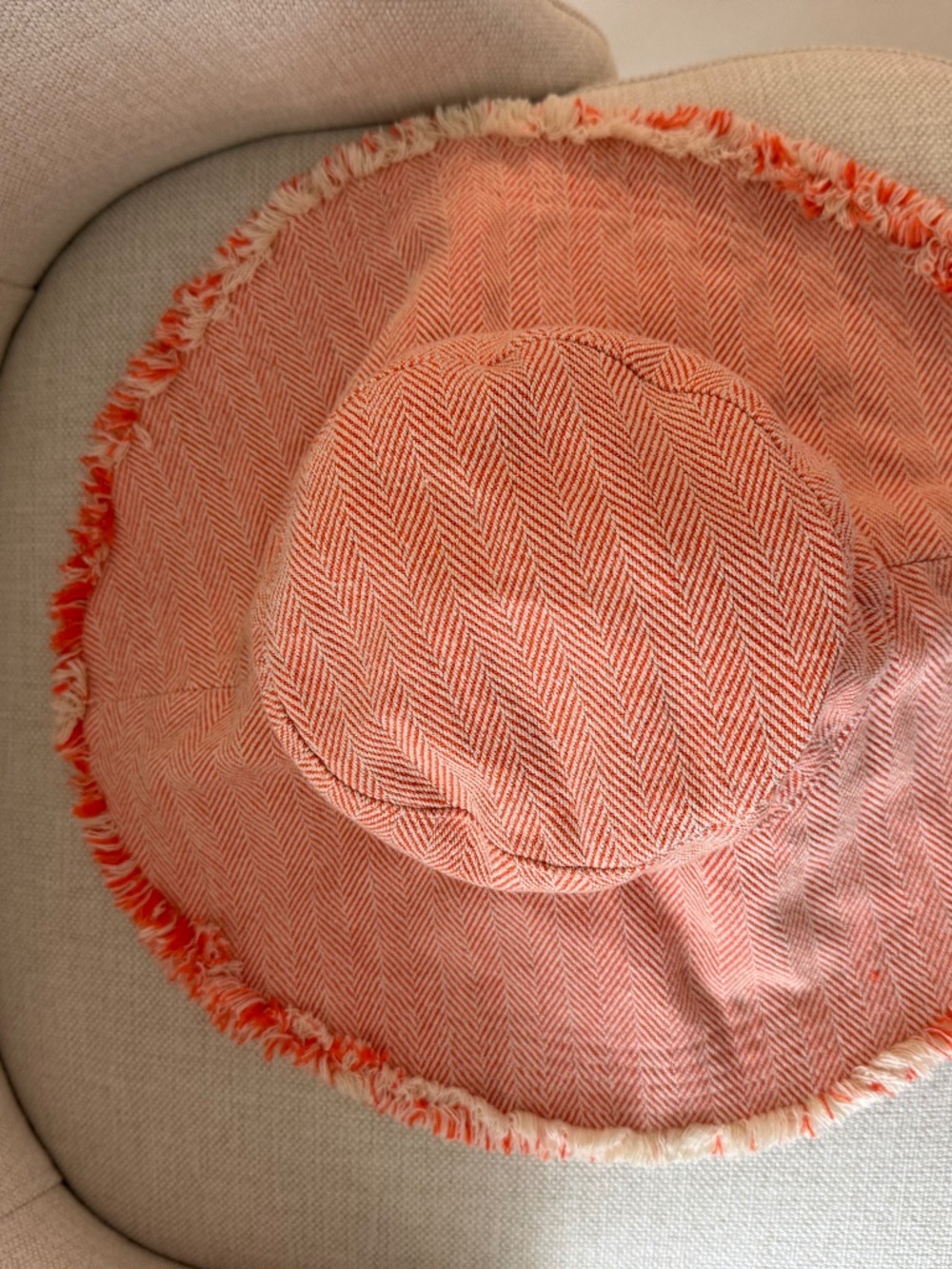 Anthro orange and white sun hat